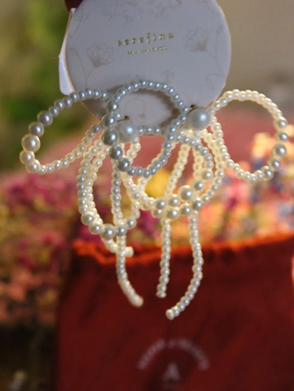 Anthropologie Pearl Bow Hair Clips in White